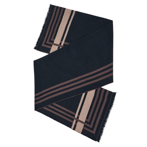 REISS Camila Border Stripe Fringed Scarf